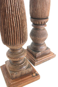 Indian hand carved pillar candle stick