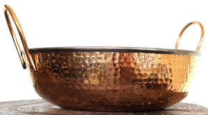 Large copper and Stainless Kadai bowl