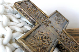 Brass imprinted cross