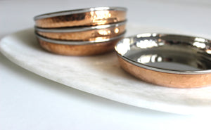 Copper and Stainless Flat condiment bowls