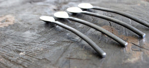 Burnished & Stainless long handle condiment spoon