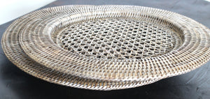 Rattan charger plates